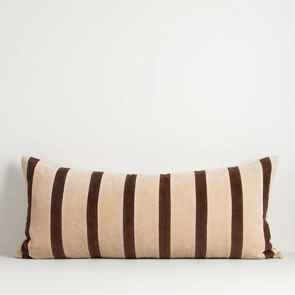 Huxley Lodge Cushion | Natural & Chocolate