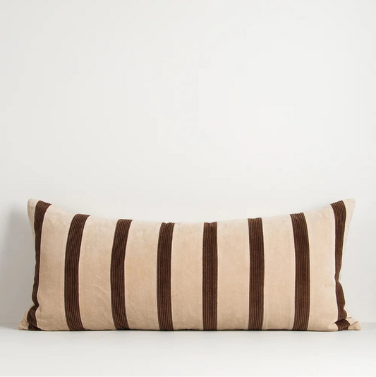 Huxley Lodge Cushion | Natural & Chocolate