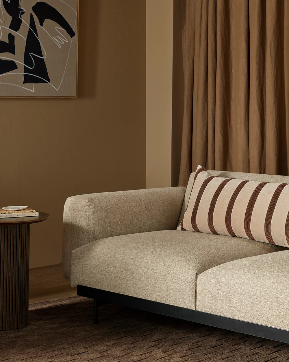 Huxley Lodge Cushion | Natural & Chocolate