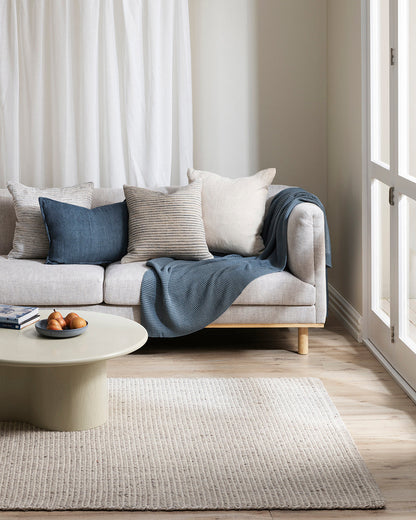 Kansas Wool Blend Floor Rug | Oyster Natural