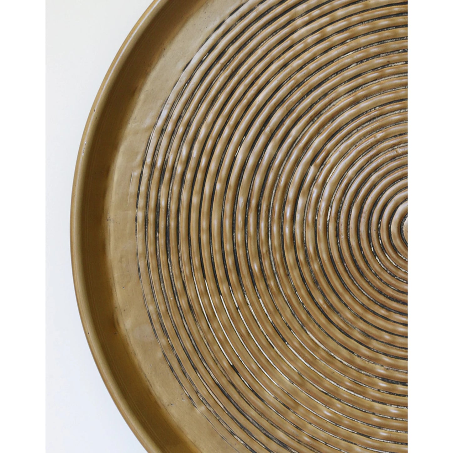 Calypso Round Antique Brass Finish Tray - 45cm