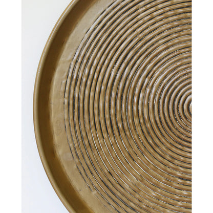 Calypso Round Antique Brass Finish Tray - 45cm