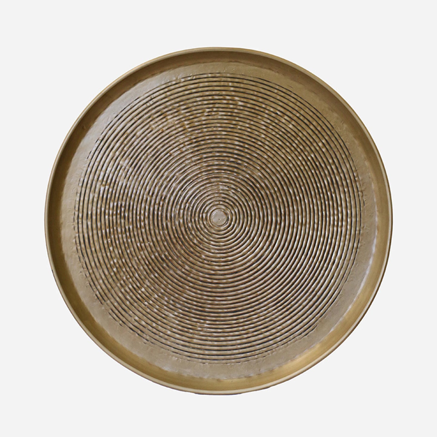 Calypso Round Antique Brass Finish Tray - 59.5cm