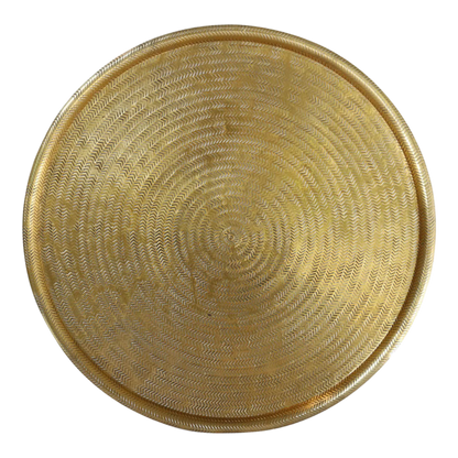 Ravello Round Antique Brass Finish Tray - 61.5cm