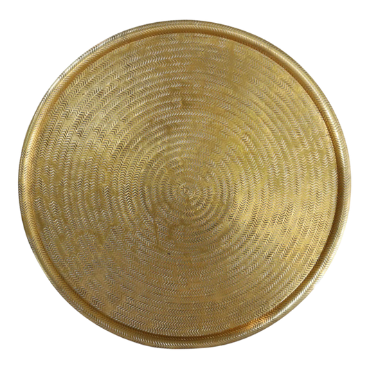 Ravello Round Antique Brass Finish Tray - 61.5cm