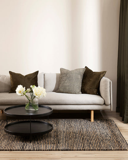 Lima Wool & Jute Floor Rug | Charcoal Natural