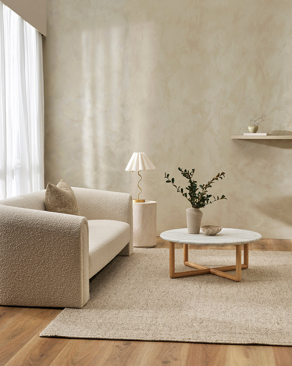 Nebraska Wool Floor Rug | Pebble
