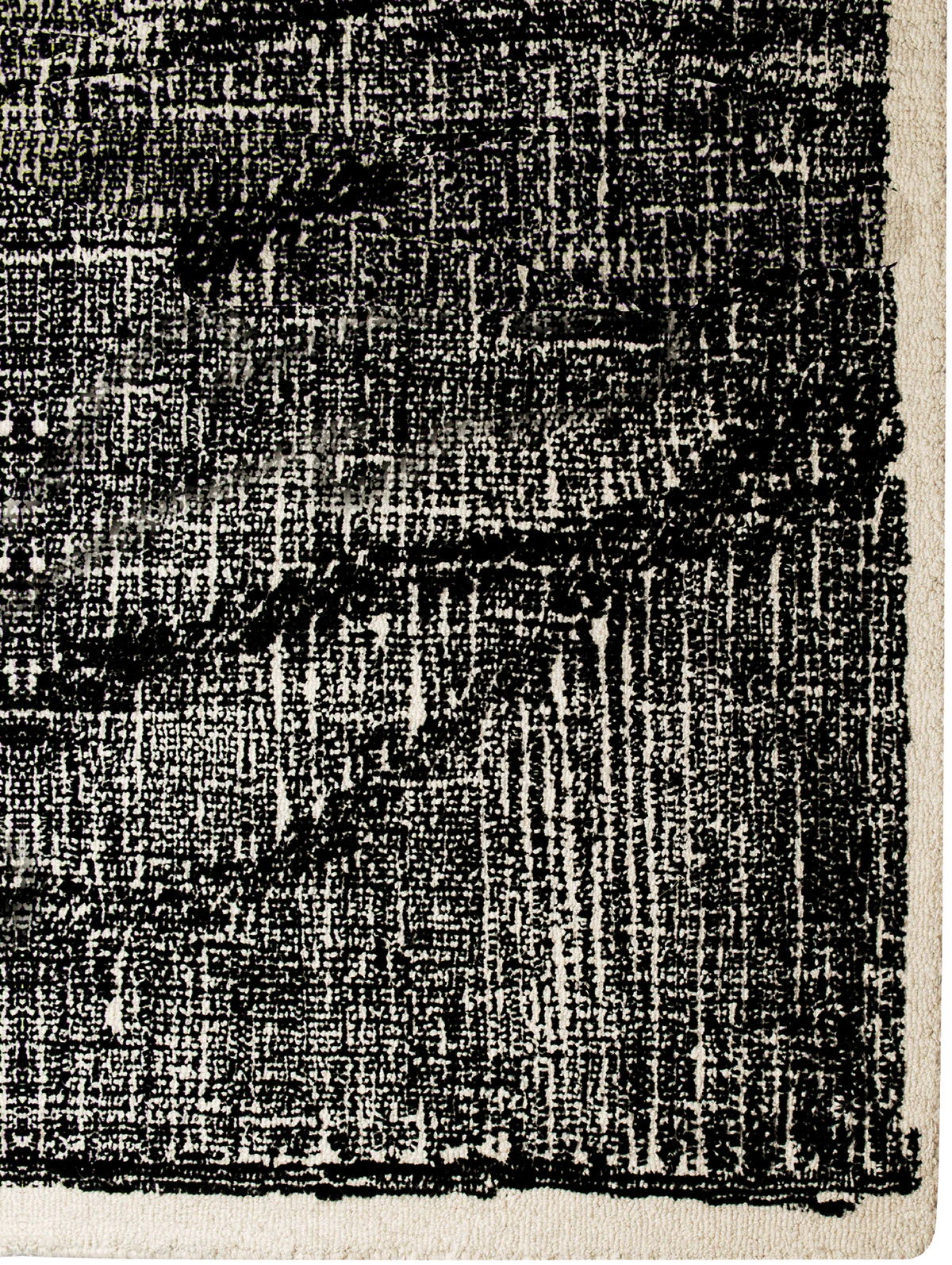 Elio NZ Wool Floor Rug | Ivory & Black