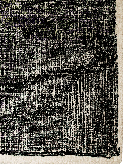 Elio NZ Wool Floor Rug | Ivory & Black