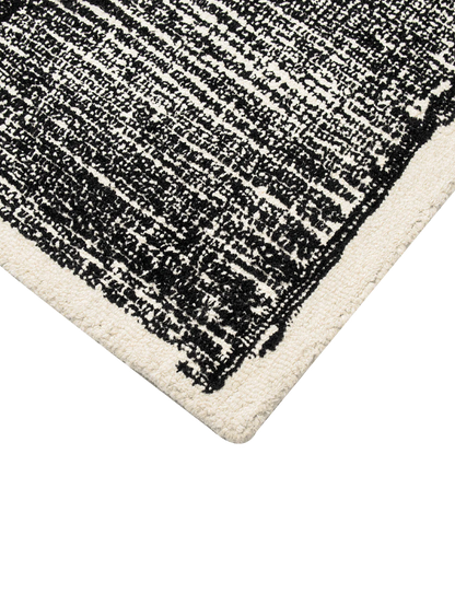 Elio NZ Wool Floor Rug | Ivory & Black