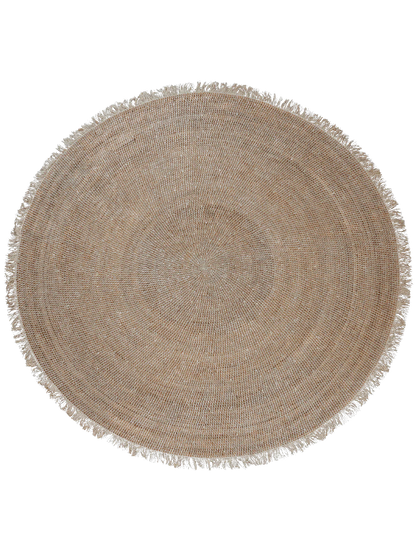 Reef Round Jute Rug | White