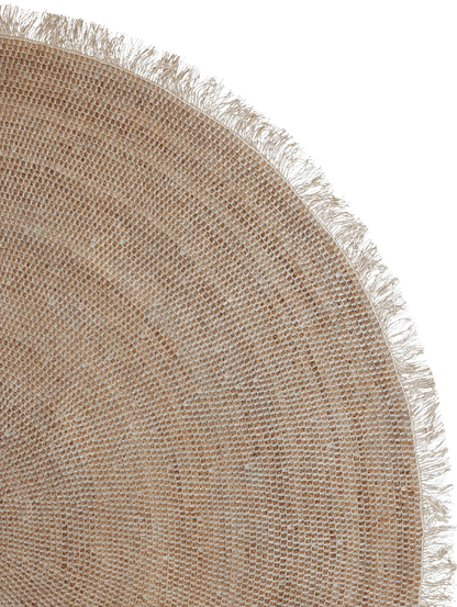 Reef Round Jute Rug | White