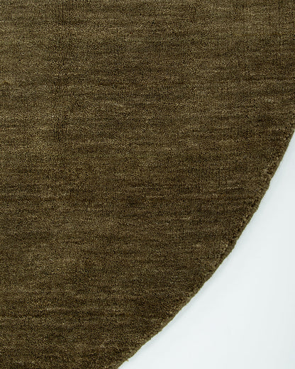 Sandringham 100% NZ Wool Round Floor Rug | Moss