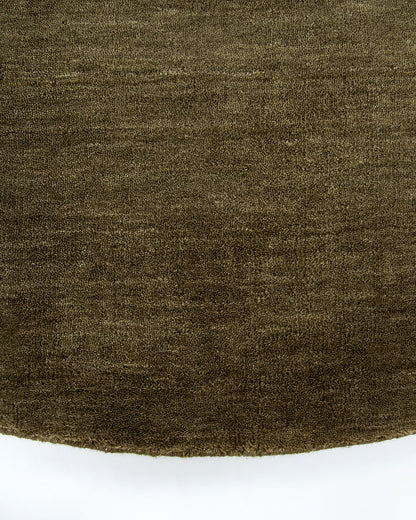 Sandringham 100% NZ Wool Round Floor Rug | Moss