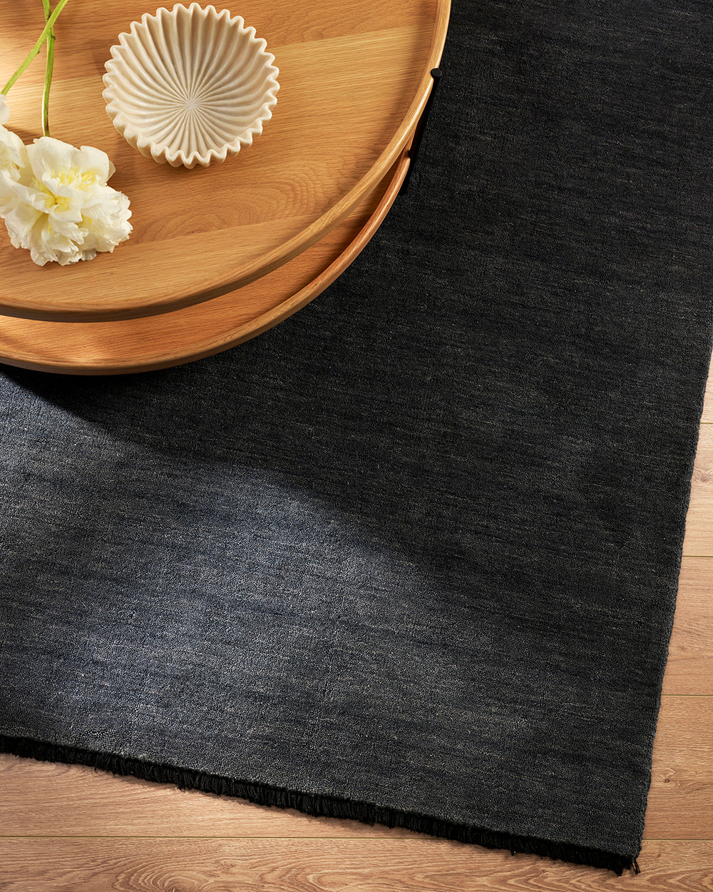 Sandringham 100% NZ Wool Floor Rug | Storm Blue